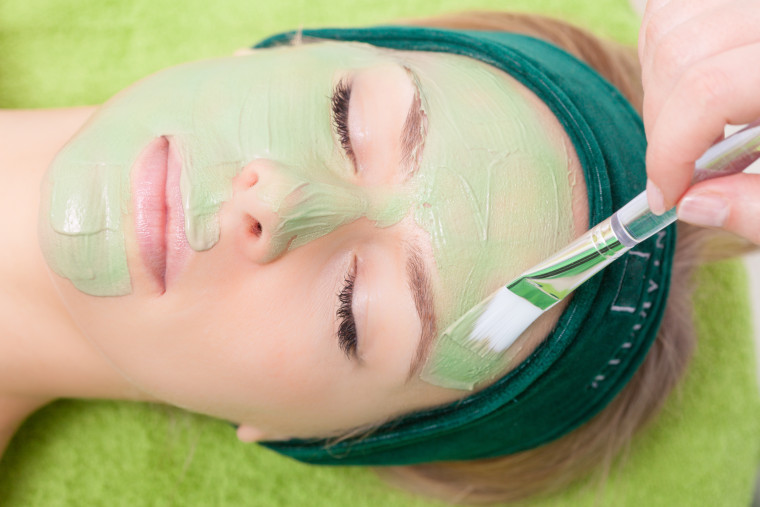 Girl with Green Face Masque