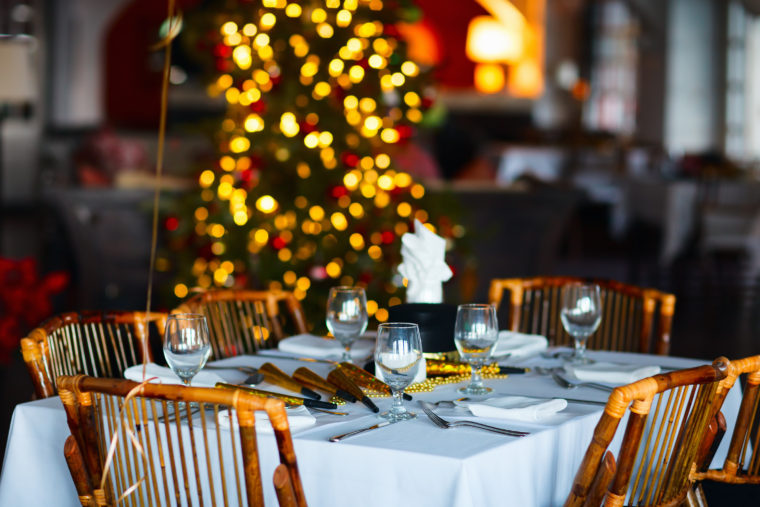 Table Set for Christmas Dinner